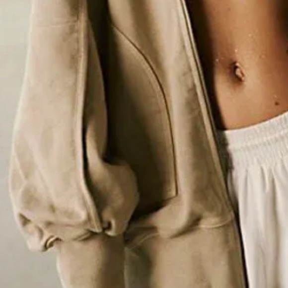 NEW FP Movement Clay Tan Headliner Zip Up Hooded Sweatshirt S - Picture 5 of 5